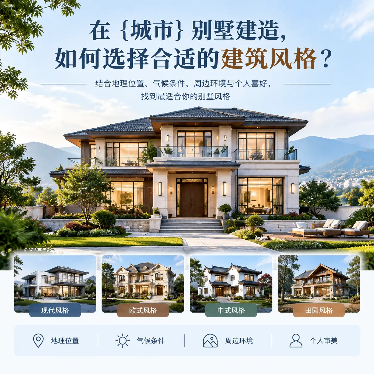 在 白云 别墅建造，如何选择合适的建筑风格？
